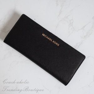 NWT Michael Kors Jet Set Flat Slim Bifold Wallet